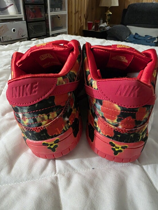 Nike Dunk X Wizard Of Oz, Size 9.5m, New. Red Floral Skate Sneakers main image 7